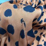 RHODE Dress Caroline Satin High-Neck Long Sleeve Ruffle Leopard Cheetah Print L Photo 14