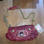Retro  Dark Red Patent Leather Juicy Couture Long Chain Purse NWT Photo 0