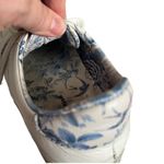 Reformation /Anthropologie Harlow white leather blue floral sneakers size 8 Photo 10