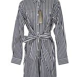 Pennington & Bailes Button Up Stripe Tunic Top Shirt Dress Blue Photo 0