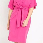 Eloquii NEW  Pink Cross Front Flutter Sleeve‎ Dress, size 18 Photo 0