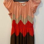Chevron Dress with Belt Red Size M Photo 0