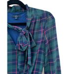 J.Crew  Black Watch Tartan Plaid Tie Neck Pleated Midi Dress Holiday 00 Photo 3