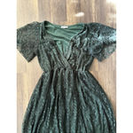 Baltic Born  Marseille Embossed Faux Wrap Side Slit Maxi Dress Forest Green XL Photo 4