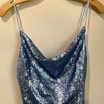 Urban Outfitters UO A-List Sequin Baby Blue Cowl Neck Line Mini Dress Size XS Photo 9