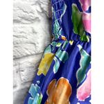 Vintage Gabar One Piece Swimsuit Blue Floral Shorts Size 10/Small Tropical 60s Photo 3