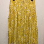 Plus size linen yellow boho floral skirt pleated skirt drop waist wildflowers Photo 0