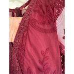 Art Ephect Womens Embroider Crochet Floral Sheer Maxi Dress sz S Whimsigoth Boho Red Photo 9