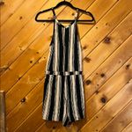 Love Tree High neck striped tie front peephole shorts romper Photo 3