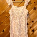 Arizona Jeans Arizona jean Co peach floral ruffle sleeve mini dress NWT Photo 0