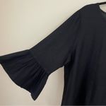 Bryn Walker Fran Basic Light Linen Round Neck Ruffle 3/4 Bell Sleeve Top Size L Photo 4