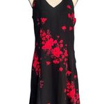 Mlle Gabrielle  Black Dress with Red Floral Design Size 14 Photo 0