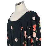 Billabong Beach Craze Floral Black Long Sleeve Tunic Mini Dress Size Medium Photo 3