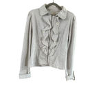 Women's Unbranded Light Gray Ruffle Blazer M Size XL Photo 5