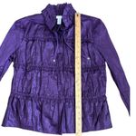 Chico's Chico’s Purple Rushed Zip Up Cotton Lightweight Jacket Size Small Photo 5