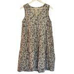 Lucky Brand  100% linen blue floral vneck dress small Photo 1