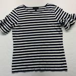 J.Crew Chic Striped Navy and White Top Photo 0