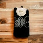 Black and Snow Flake Over the Knee Socks OSFM Black Photo 1