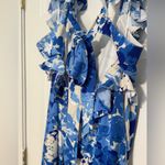 Sugar Lips NWOT Gypsum Berry Abstract Floral Tie Back Cutout Midi Dress Large Photo 5