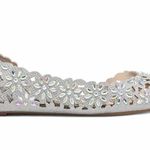 INC Mabley Silver Rhinestone Floral Flats 7M Photo 1