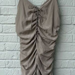 Almost Famous J.O.A. Women's Beige Lace-Up Ruched Mini Dress Size S Photo 0