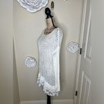 Entro NTM: Open Weave Knit Crochet Layered Lace Cream Tunic Sweater Sz M Photo 14