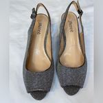 NWOT, J.Renee sparkle sling back, low‎ heel, open toe, sz 10 Silver Photo 1