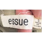 Essue  Women's‎ Olive Green Dress Mini Sundress Sleeveless Tie Back Boho Linen S Photo 3