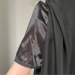 Oasap  Black Chiffon Spaghetti Strap V-Neck Slit Sheer Panel Maxi A-Line Dress Photo 5