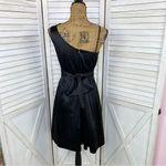 Teeze Me Juniors Satin Taffeta One Shoulder Rosettes Dress Black 11 Photo 3