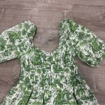 STAUD Faye Puff Sleeve Clove Toile Green Mini Dress Photo 6