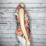 ZARA  Woman Size XL Floral Print Asymmetrical Hem Oriental Blouse Top Photo 4