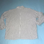 Max Studio striped gray and white collared 3/4 button up sleeves textured size S Photo 1