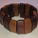 Brown Wooden Beaded Boho Stretchy Chunky Bracelet Set Photo 4