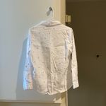 Nicole Miller  white button down linen shirt with embroidered stars  Photo 1