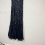 Adrianna Papell Blue Beaded Gown Womens 4P Formal Maxi Dress Box Pleat Prom Photo 10