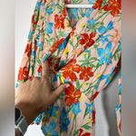 United Colors Of Benetton Floral Faux Wrap Top Sz XS Modal Photo 5