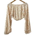 We Wore What Ditsy Daisy Flower Billow Long Sleeve Crop Top S Ivory Yellow #3557 Photo 10