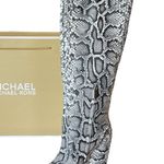 Michael Kors NEW Isra Wedge BOOTS Women's 10 Leather Snake Embossed Knee Hi Boot Photo 3