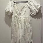 Sugar and L!ps White puff sleeve bow dress  Photo 0