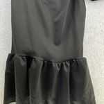 SheIn Women's One Shoulder Long Sleeve Ruffle Midi Dress Size 1XL Solid Black Photo 8