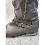 Rampage  Idella Women's 10 M Brown Riding Boots Side, Zip Low Heel Knee-High Photo 1