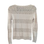 Loft ‎ Beige Textured Open Knit Sweater Long Sleeve Pullover Lightweight S Photo 1