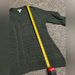 New Denim & Co Green Cable Knit Long Sleeve V neck Sweater MP Size undefined Photo 5
