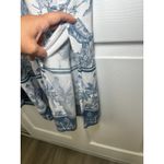 Tribal Wide Leg Pants Tropical Print Linen Rayon Blend Elastic Waist Size M White Size M Photo 1