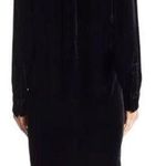 Vince Womens Dark-Blue Velvet Button-Down Collar Long-Sleeve Shirt Dress S Photo 1