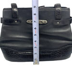Brighton smooth black and croc embossed leather shoulder bag A202927 Photo 8
