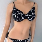 NEW Vintage Carabella Bikini Top Black White Floral Underwire Sz 10 Made Mexico Photo 1