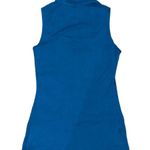 Guess Mock Neck Sleeveless Cut Out Keyhole Blue Blouse Top Photo 2