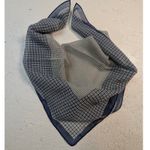 Vintage Silk Scarf – Blue White Grid Pattern Square Neck Accessory Photo 2